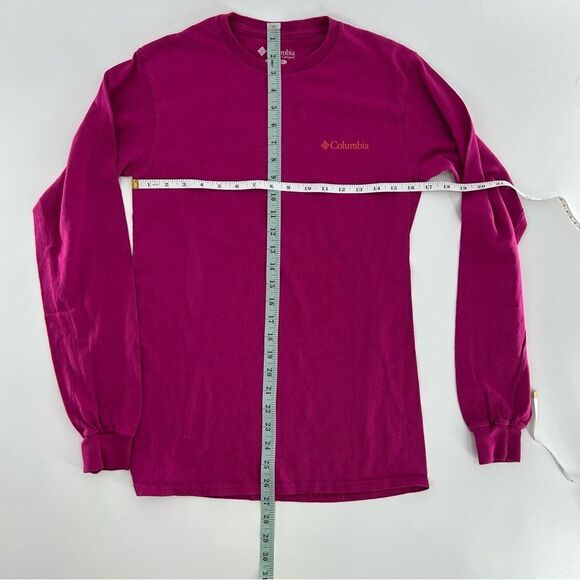 Men's Columbia Sportswear Graphic Pink Long Sleeve Brand Logo Tee Small - Picture 5 of 6